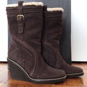 COLE HAAN Suede / shearling BOOTS